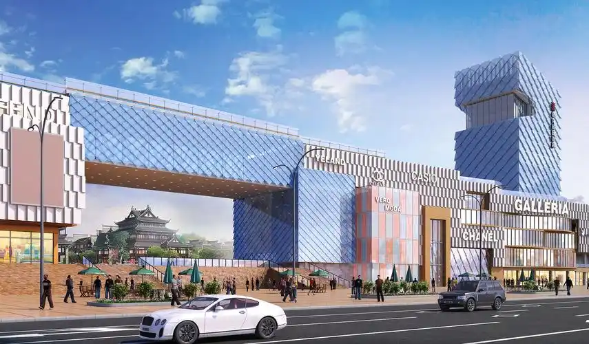 现代商场效果图 商场外立面装修设计效果图