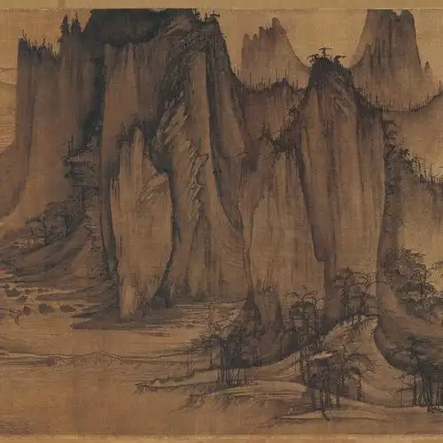 北宋许道宁渔父图卷仿古古画名画复制品古代国画国画