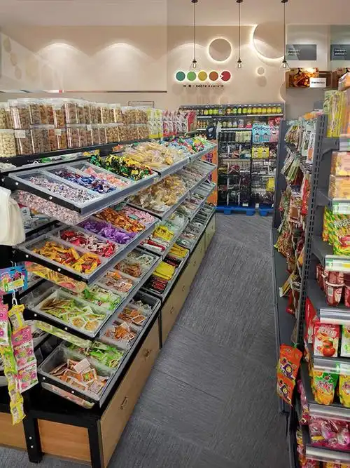 云浮散称食品货架,零食铺货架,定制小食品店展示架,大唐货架