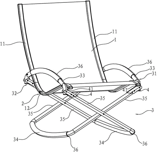 问题是针对现有技术而提供一种结构简单,折叠后占用空间小的折叠摇椅