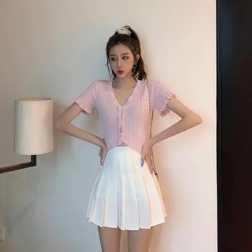 腰型:高腰裙长:短裙裙型:百褶裙服装版型:直筒型适用人群:女士适用