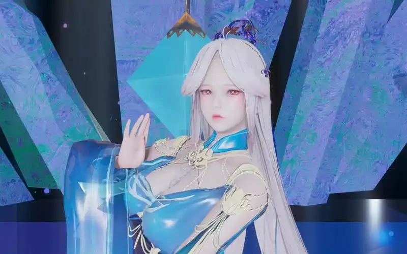 蓝色提妈!永远的神!水晶之恋古风舞蹈半壶纱