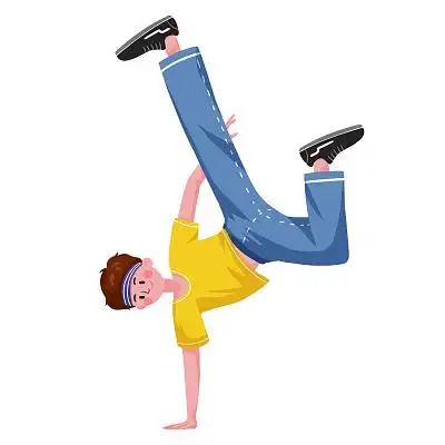 彩色卡通手绘街舞舞蹈男孩人物png元素插画素材舞蹈人物元素