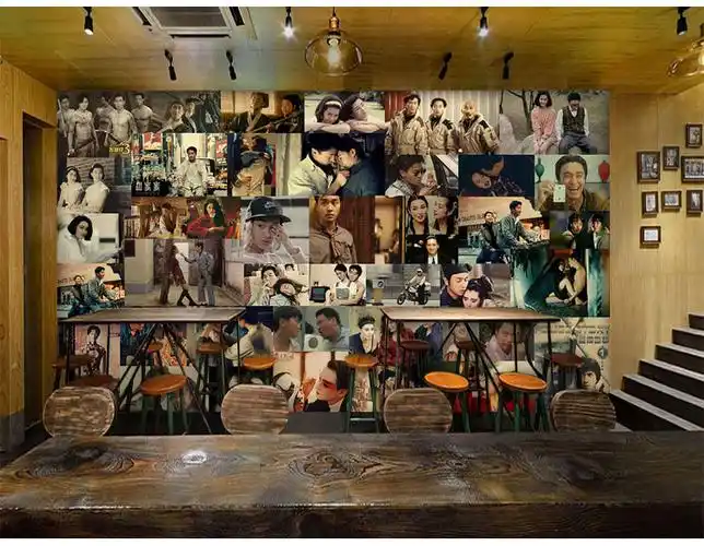 香港画报老电影海报壁纸复古怀旧影视港式茶餐厅港风背景墙纸