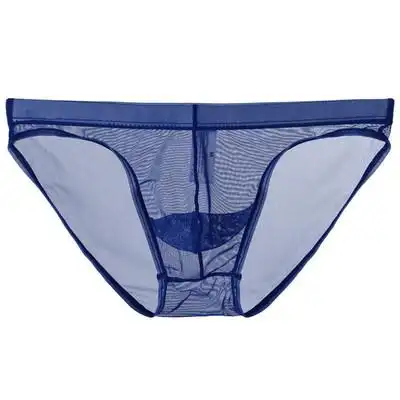 男士透明网纱低腰透气性感裸感三角裤情趣大码纯色男三角内裤 原价39