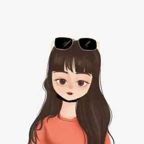 手绘卡通戴眼镜女孩