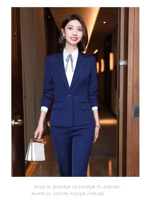 职业装女装套装2021秋冬新款修身显瘦大码西服女士正装白领气质工作服