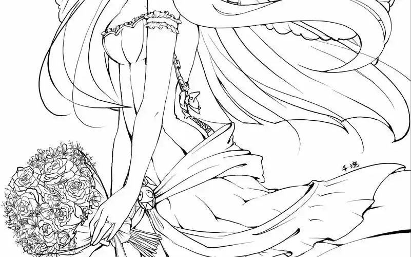 【板绘】纯白花嫁(芽衣线稿)