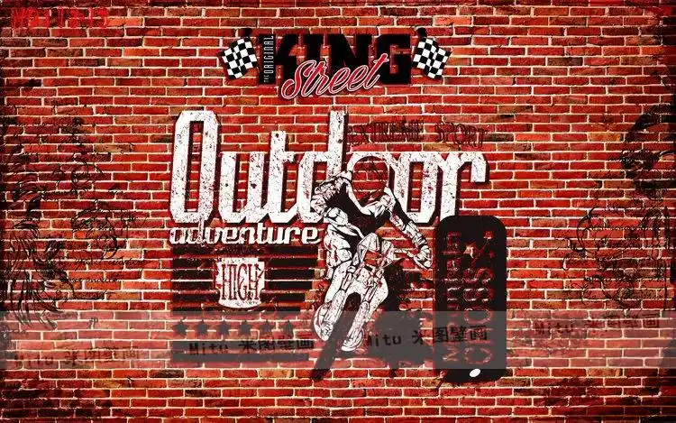 街头涂鸦嘻哈壁画咖啡厅休闲吧背景墙奶茶店健身房壁纸街舞馆墙纸