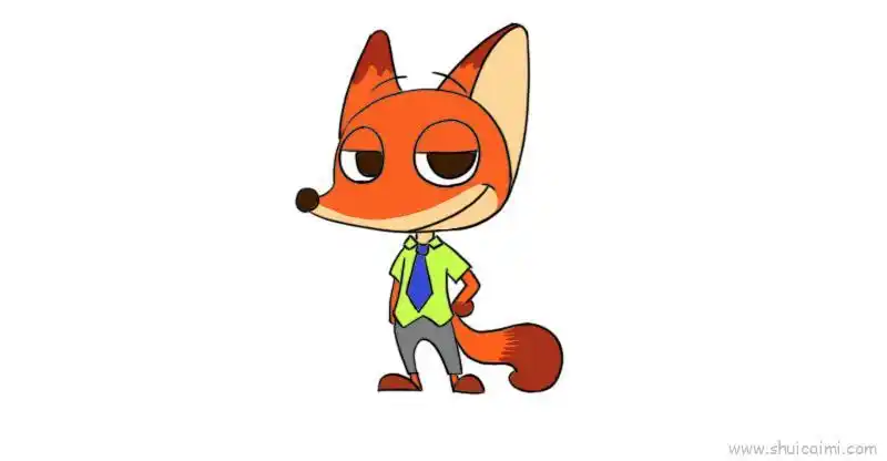 疯狂动物城儿童画怎么画 疯狂动物城简笔画步骤 - 水彩迷
