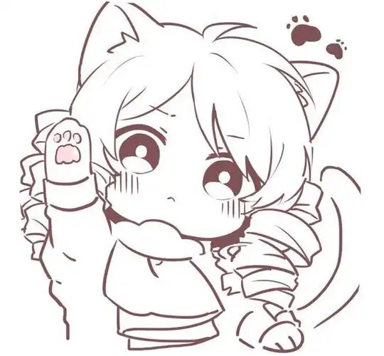 黑白线稿q版人物线稿素材67