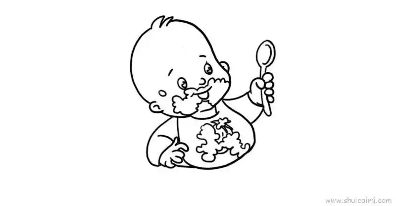 吃饭儿童画怎么画 吃饭简笔画简单