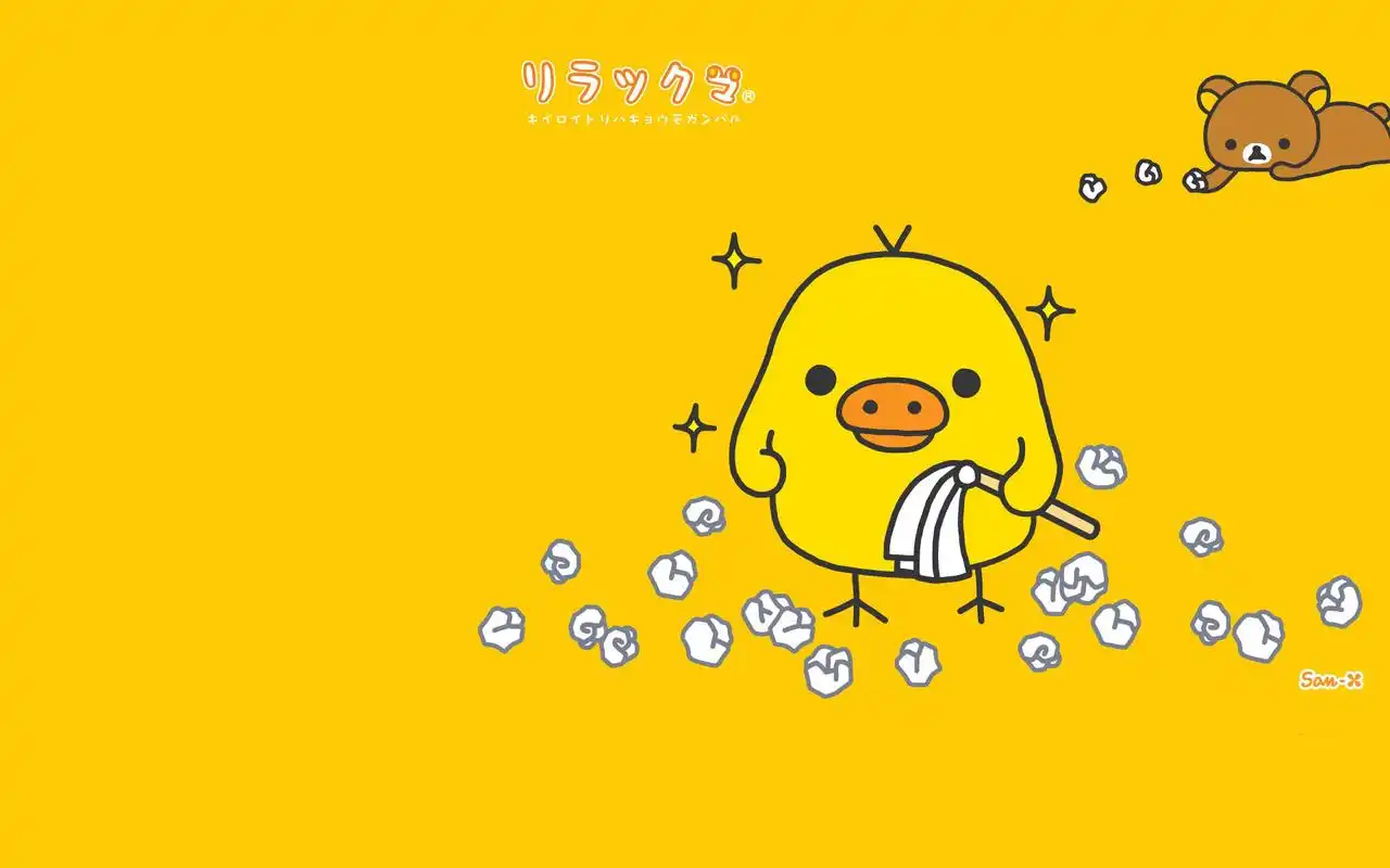 可爱卡通人物轻松熊高清电脑桌面壁纸高清大图预览1920×1200_卡通动