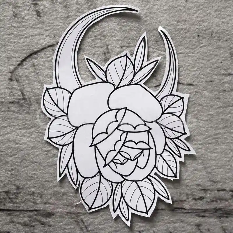 oldschool手稿线条丨欧美传统纹身 96欧美传统纹身线条手稿,拼接