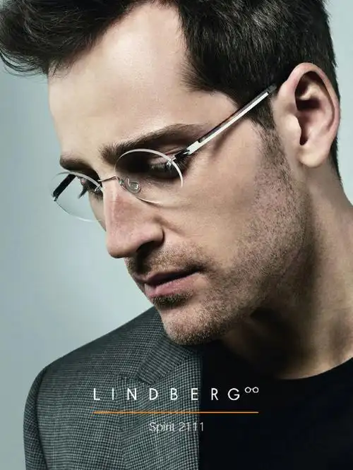 lindberg2111林德伯格超轻圆形无框眼镜