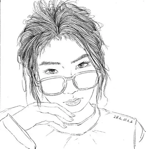 速写人物  #线描  #黑白线描  #procreate绘画