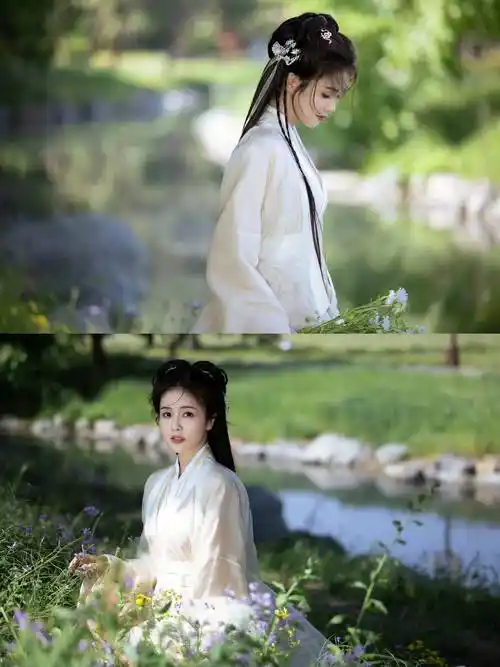 白鹿白衣古装造型写真绝美