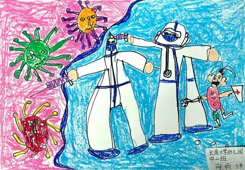 张杨绘画作品《白衣战士》