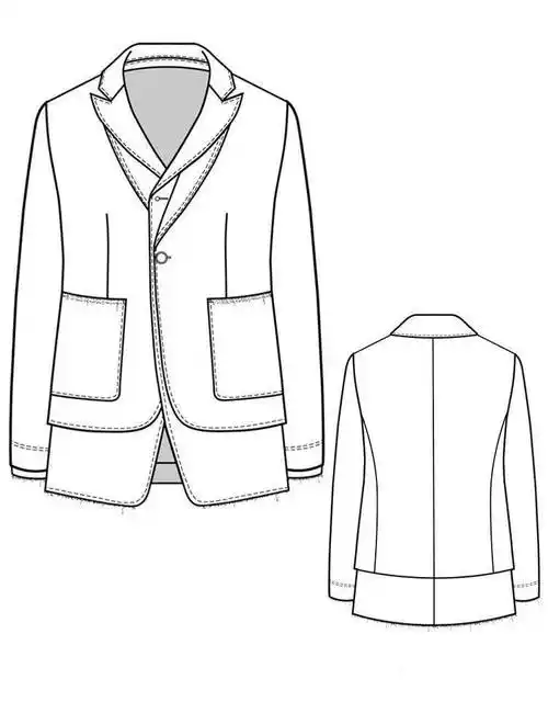 服装设计款式图上衣正反面款式图ai绘画