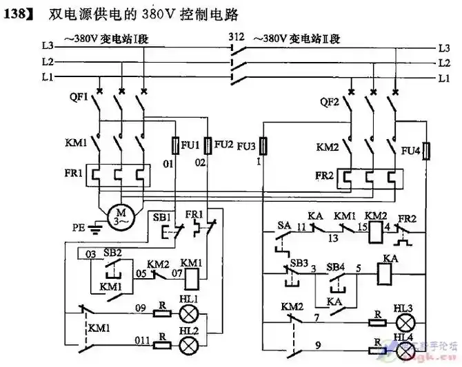 每日一图,双电源保护控制电路#维修电工 #电气控制 #电工电 - 抖音