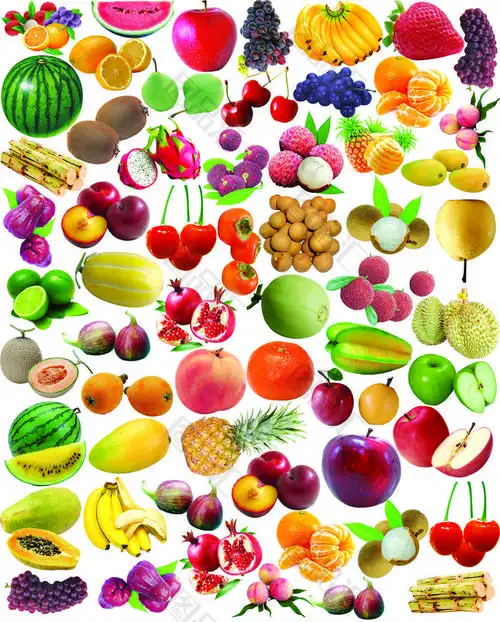 该作品主要内容是大量水果合集,尺寸为1000px*1000px,格式为psd,颜色