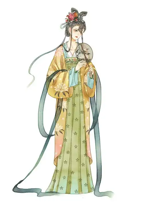 日漫风格的大眼汉服动漫少女