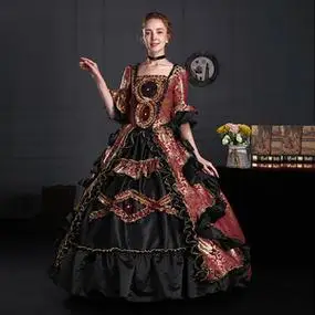 欧洲巴洛克复古女王晚会演出服宫廷婚纱摄影舞台写真走秀女连衣裙