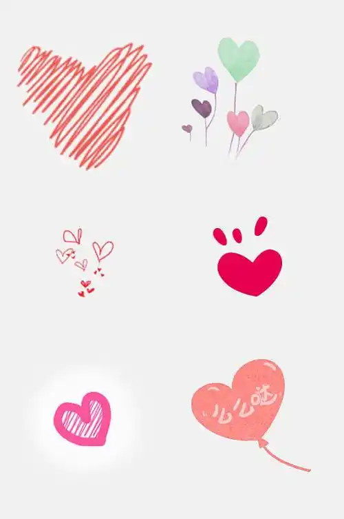 可爱爱心贴图元素素材