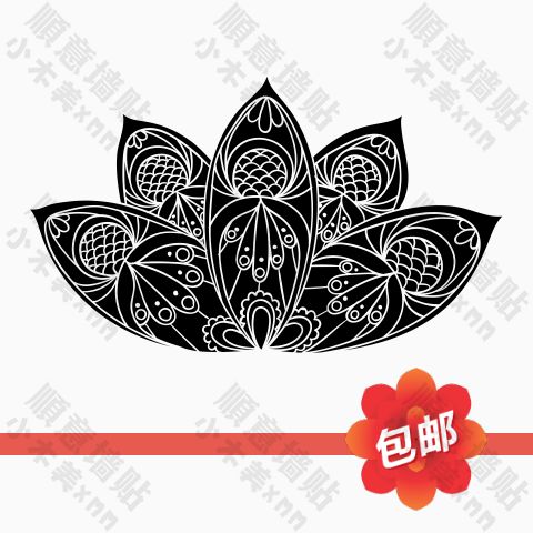 七宝莲花瑜伽om佛教瑜伽房健身馆养生馆会所贴画玻璃门装饰墙贴纸