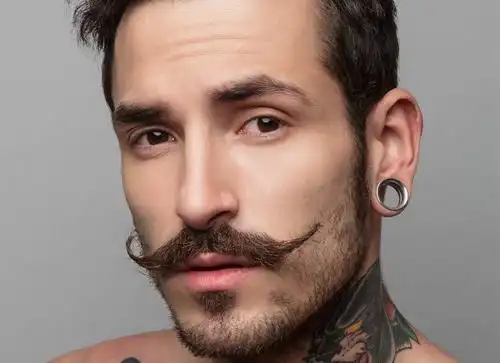 脸型最适合小山羊胡加上指胡(指胡,是指甲盖大小的块状胡子),或者下巴