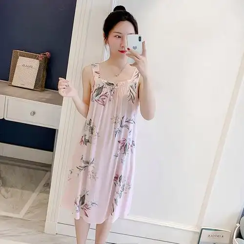 棉绸睡衣女吊带夏季睡裙女凉爽冰丝少女甜美可爱学生夏天性感绵绸