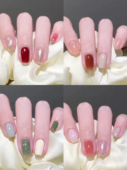 这也太绝了吧6078春夏跳色美甲