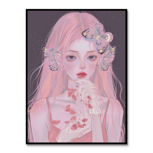 十二星座系列动漫插画 diy数字油画狮子座 处女座 手绘填色装饰画