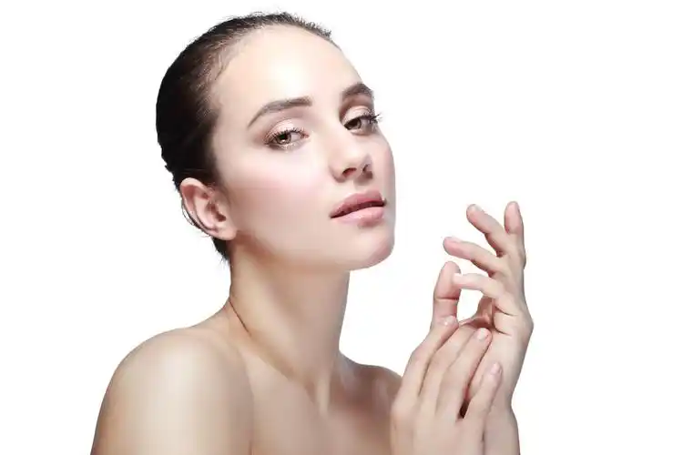 美女,健康,皮肤,特写,头像,看镜头,隔绝,白色背景,背景