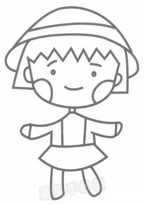 樱桃小丸子简笔画怎么画