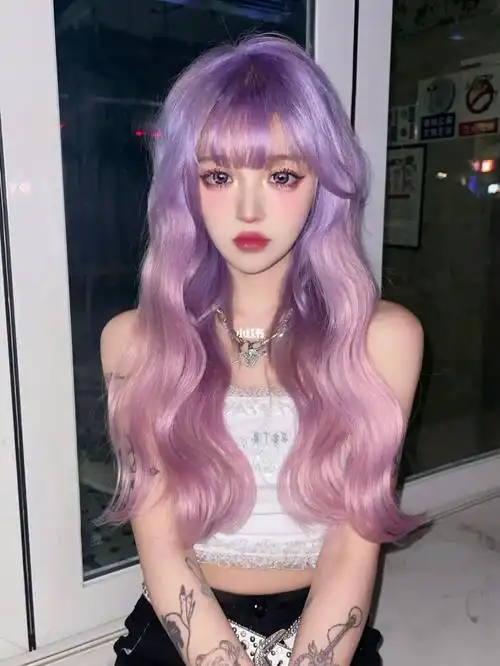 浪漫紫粉渐变发色9095_发色_浪漫_掉色_染发_发色分享_时尚_发型