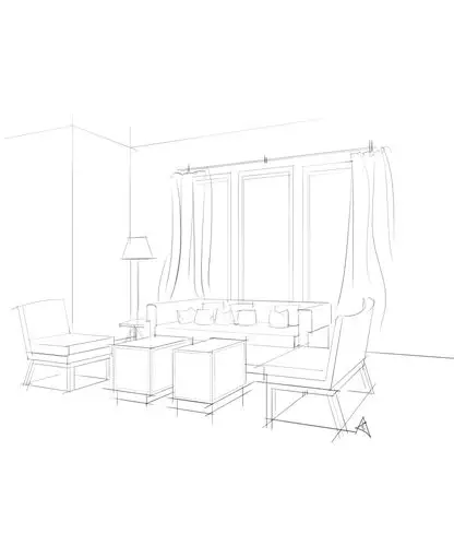 电脑手绘(沙发组合效果图上色过程)