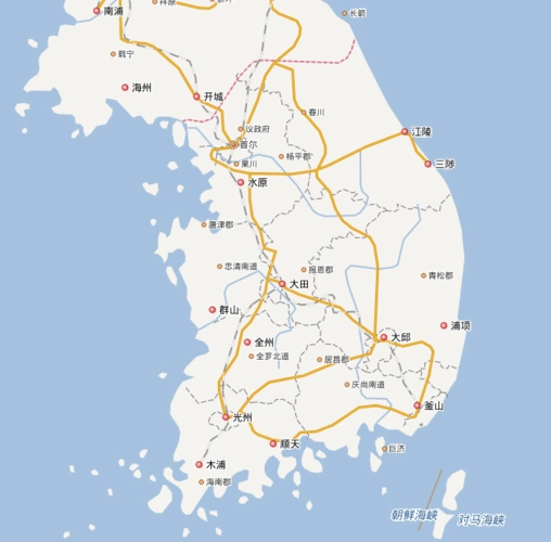 想去韩国,有没有韩国地图上面带有中文的,最好是手机