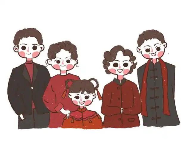 全家福简笔画五口之家手绘全家福详细步骤