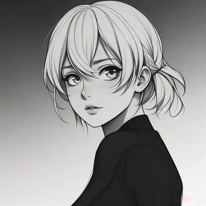 96动漫女头|ins高级质感黑白模糊风94