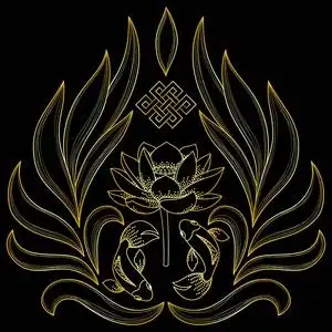 金佛教符号佛智眼无缝图案, 瓷砖佛教平网标志符号标识标签脉轮眉心