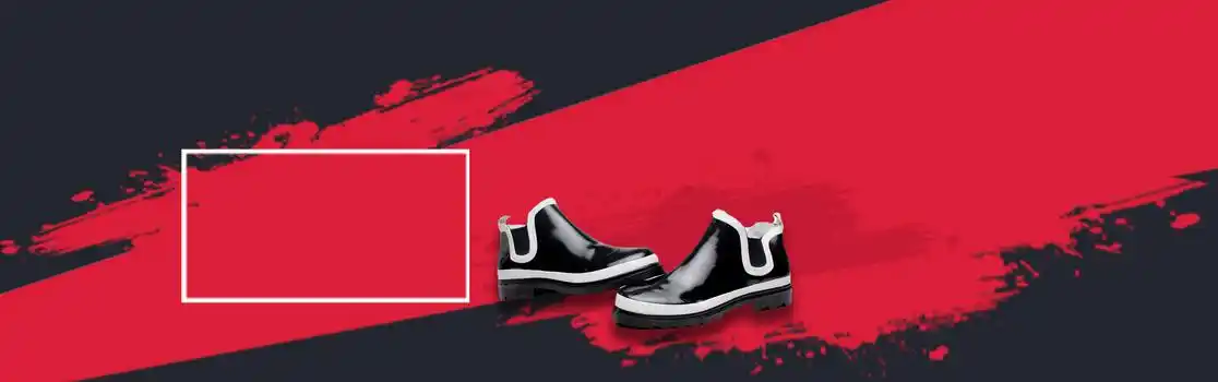 鞋子扁平红黑海报背景