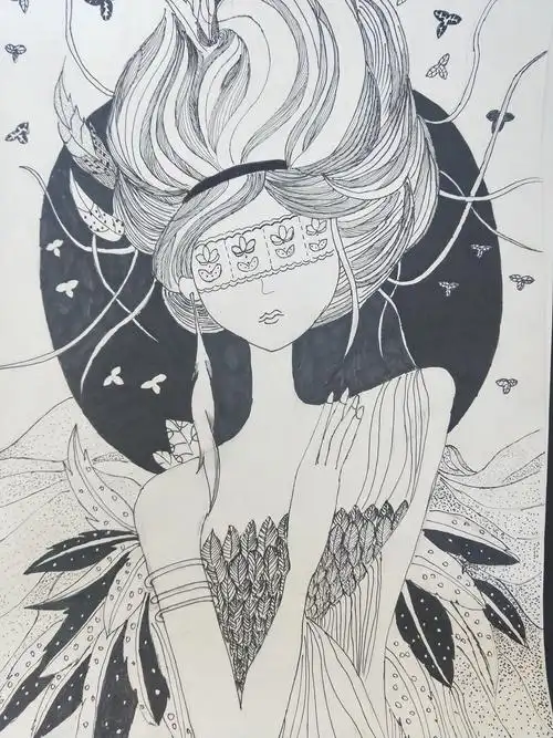 线绘黑白奥妙——锡林浩特市实验二校(4——6年级)优秀线描画作品展