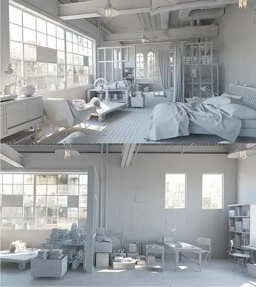 3d效果图渲染,用白模练习提升你的灯光技巧和渲染氛围