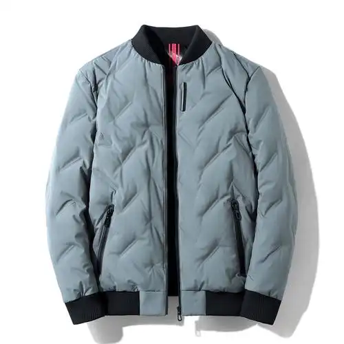 跨境男士冬季羽绒棉服 潮男经典款式青年保暖防风长袖棒球领外套