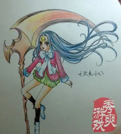 介于上次画的皎月被误认为风女,让我好桑心,重新画了q版的,原创