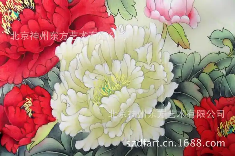 国画字画工笔花鸟画牡丹装饰画北京厂家四尺风水画手绘