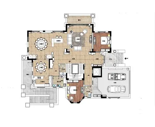 风格:欧式   案例说明:本项目位于上海市,设计材料主要采用了大理石