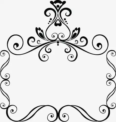 欧式黑色花纹对称装饰
