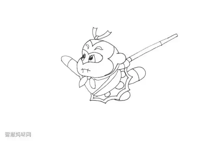 简笔画腾云驾雾的孙悟空怎么画